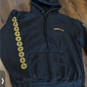 Chrime hearts Men's Black Hoodie with Yellow Accents